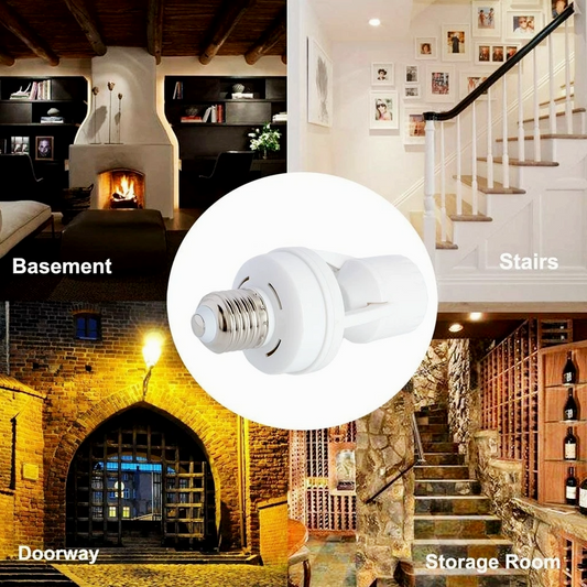 Smart Infrared PIR Motion Sensor E27 Bulb Holder | Auto On/Off Socket Switch | Energy Saving Lamp Base